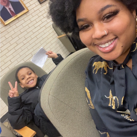 Leopard Print Necktie Bow Blouse - Picture 2 of 2